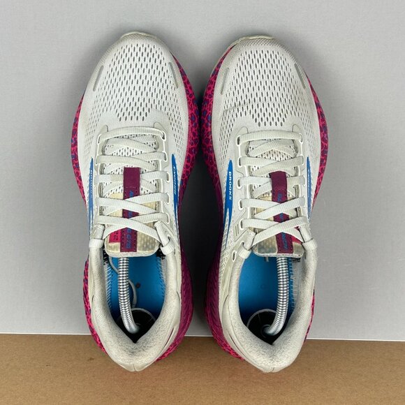 Brooks Adrenaline GTS 22 Athletic Running Shoes Womens 8 Blue Pink Leopard - Picture 5 of 10